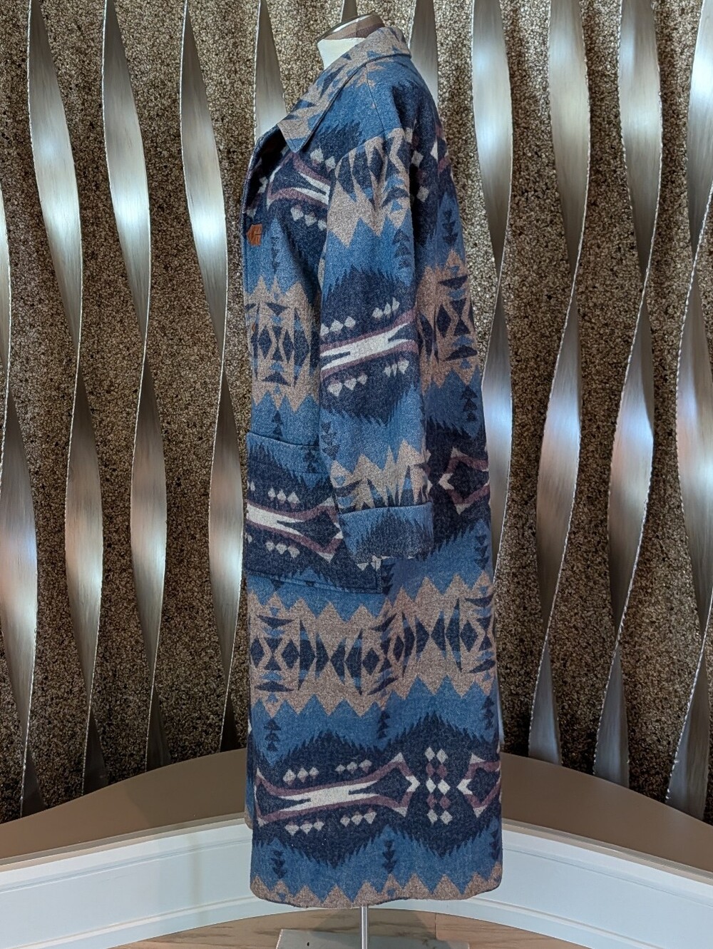 vintage TASHA POLIZZI blanket coat western M - Picture 7 of 13